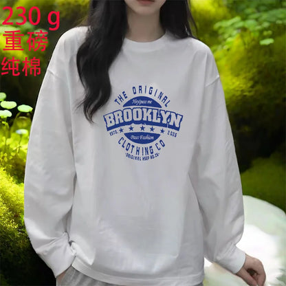 Women Hoodies 2025 Spring Woman clothing Office Lady Loose Coat Sweatshirts Letter Printed Pullovers Korean Fashion Y2k top Coat.