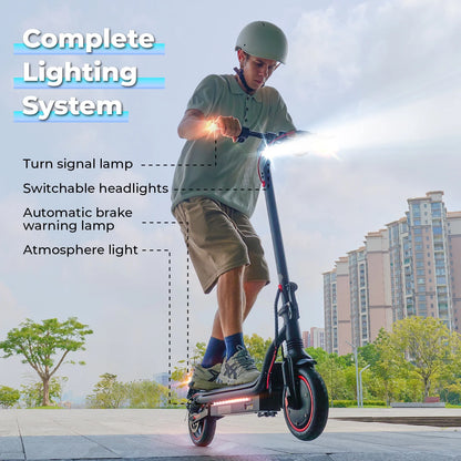 ISCOOTER W7 Electric Scooter Adults 650W motor 36V10.5Ah E-Scooter 8.5"Inflatable road Tires Foldable EScooter.