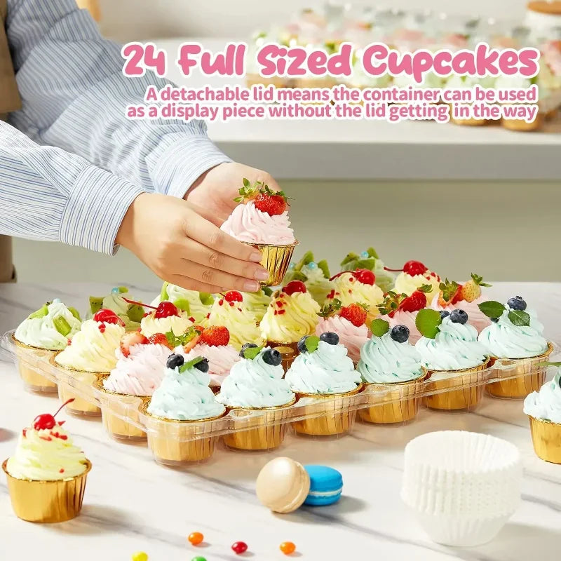 4/6/12 Count Cupcakes Box Tray Container Cake Carrier Holder Muffin Boxes Baking Muffins Egg Tart Storage Tray Tall Dome Lids.