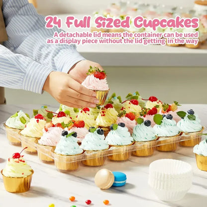 4/6/12 Count Cupcakes Box Tray Container Cake Carrier Holder Muffin Boxes Baking Muffins Egg Tart Storage Tray Tall Dome Lids.