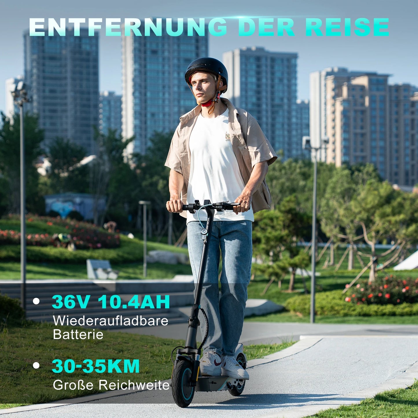 RCB EV10K PRO ABE Electric Scooter, App Control, 10'' Foldable 400W Electric Scooter Adults, E-Scooter with Dual shock absorbers.