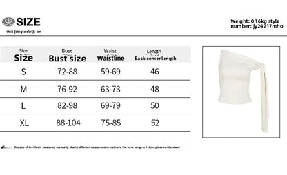 Sexy Asymmetrical Shoulder T-Shirt Women's Versatile Strapless Top Summer New Arrival Polyester Fiber One-Shoulder Sleeveless.