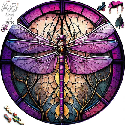 Giraffe Wooden Animal Puzzle Medium Difficulty Wood Jigsaws for Kids Adults Dragonfly Jigsaw Interesting Intelligent Toys