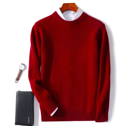 Men Cashmere Sweater O-neck Soft Warm Pullovers Male Loose Knitted Shirt Autumn Winter Korean Casual Jumper Pull Homme 17colors