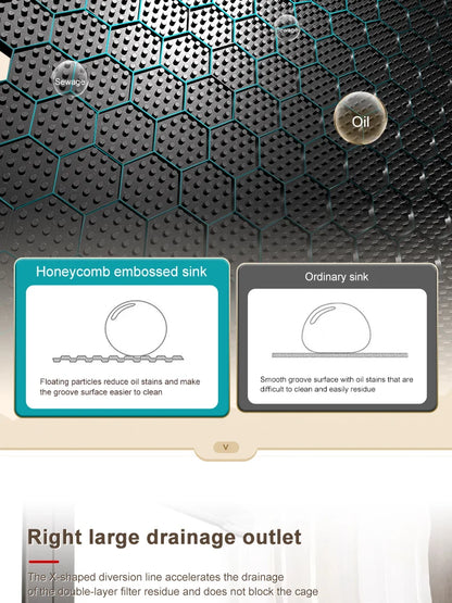 Waterfall Sink Kitchen Stainless Steel Topmount Sink Embossed Large Single Slot Wash Basin With Multifunction Tank Low Price