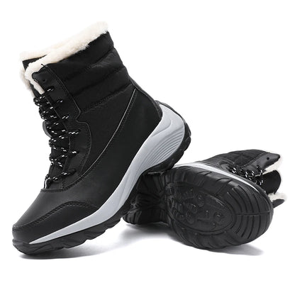 Snow Boots Woman Flat Woman Shoes Lace Up Women Shoes Solid Ankle Boots Warm Lightweight Women's Winter Boots Botas Mujer.