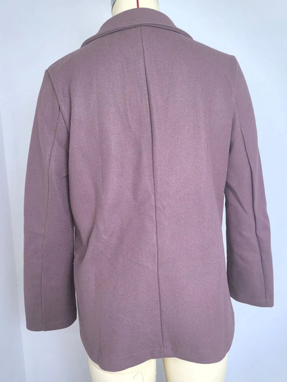 2025 neue Mode Herbst und Winter frauen Mäntel und Jacken Casual Button-Down Einfarbig Wolle Blazer frauen Kleidung.