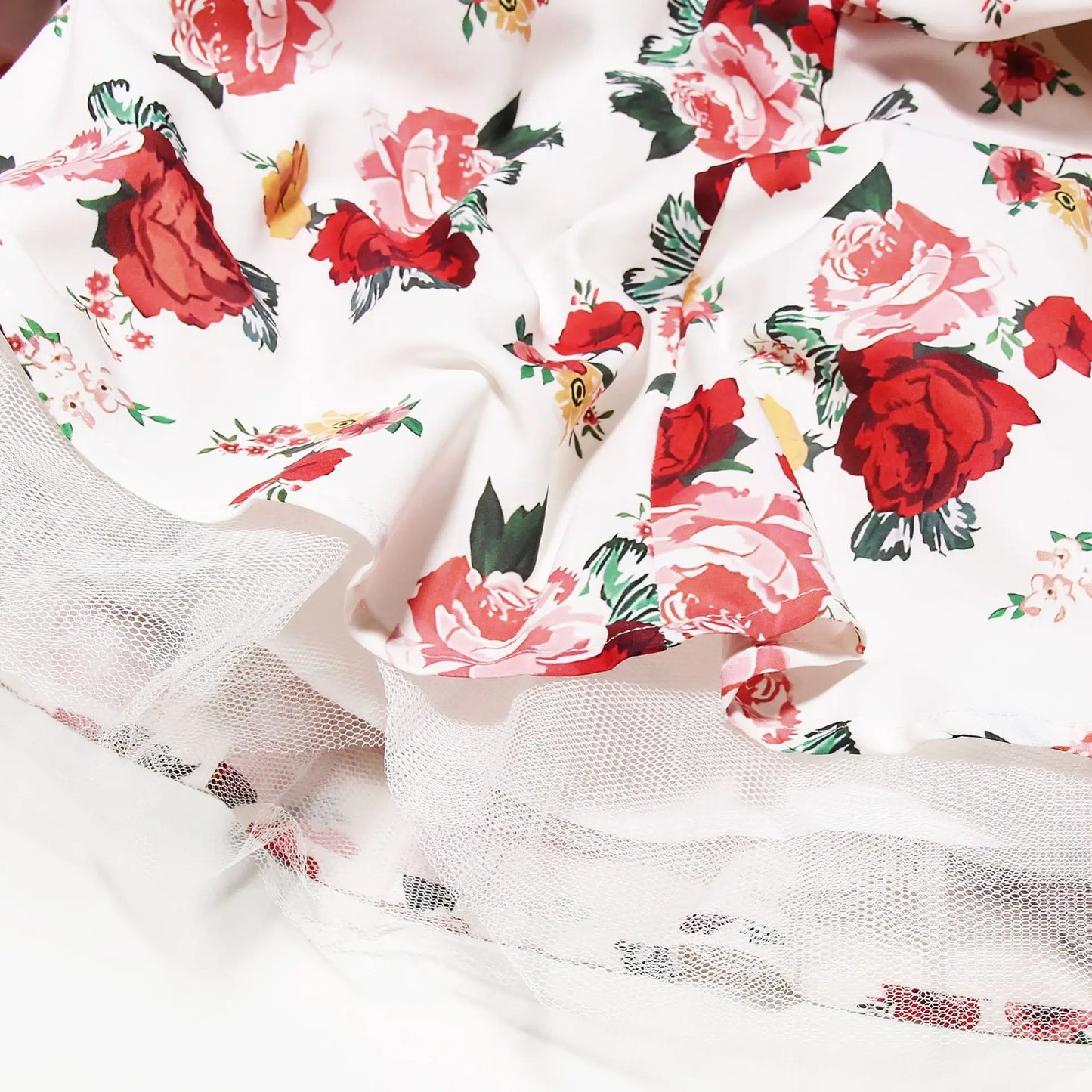 Mingmingxi Sommer A-Linie Flare-Kleid 2024, Blumendruck, Mini-Tüllrock, lässig, Urlaub, Party, Damenbekleidung