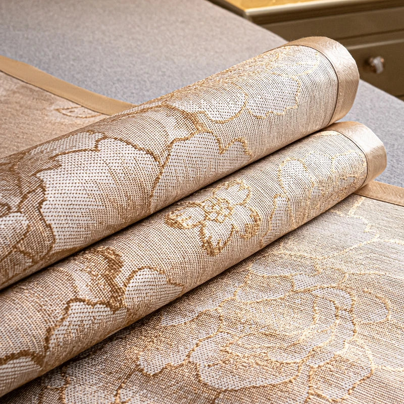 Natural Ice Rattan Mat 90/120/150/180/200cm Cool Summet Mat Mattress Plant Fiber Mat Househould Straw Mats Furniture Protector.