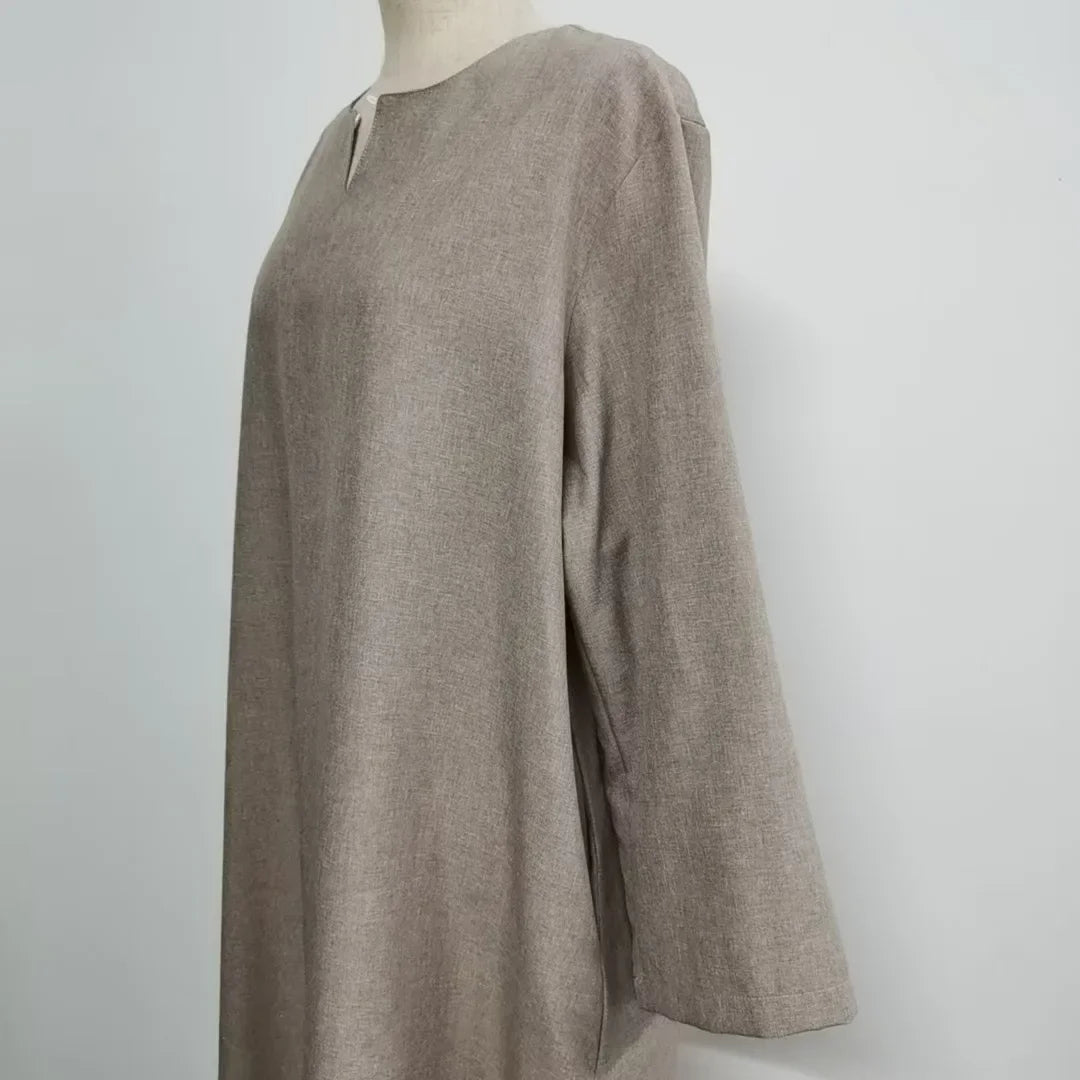 Lockeres, elegantes, reines, langes Kleid im Nahen Osten-Stil für Damen in Übergröße, schlanker Midirock, lässiges, bequemes Maxikleid.