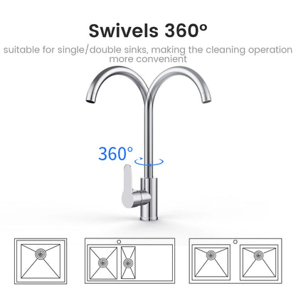 G3/8 Kitchen Faucet Hot and Cold Mixed Bathroom Faucet Single Handle Swivel Water Tap Deck Mounted Basin Faucet