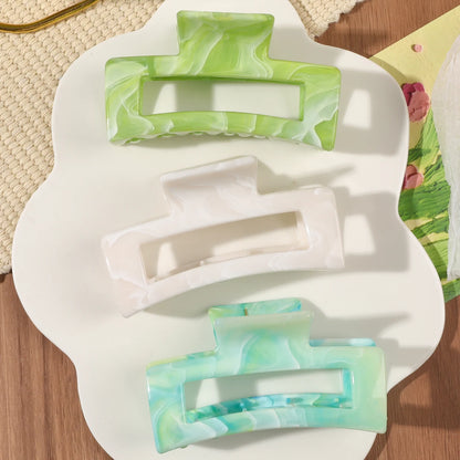 1/3/4/6 Pcs Medium Hair Claw Clips for Women Girls, Pink Strong Hold Matte Square Hair Clips for Thick Thin Hair