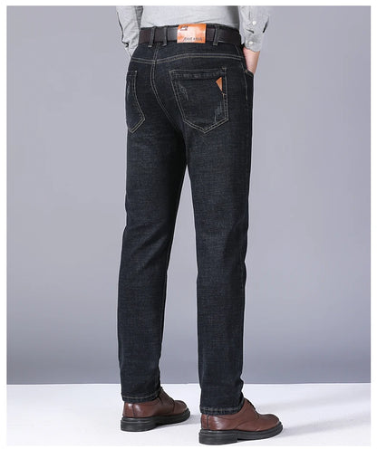 2025 frühling männer Jeans Hohe Qualität Klassischen Stil Business-Mode Schwarz Blau Slim-fit Denim Hosen Männliche Marke casual Hosen.