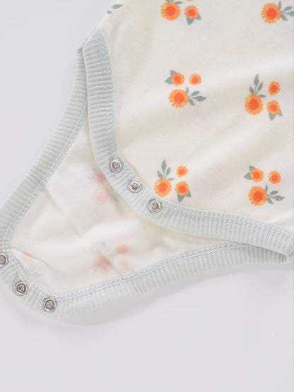 4PCS Neugeborenen Strampler Kurzarm Rundhals Cartoon Tier Blumen Drucken Body Onesies Für Baby Jungen Und Mädchen Kleidung.