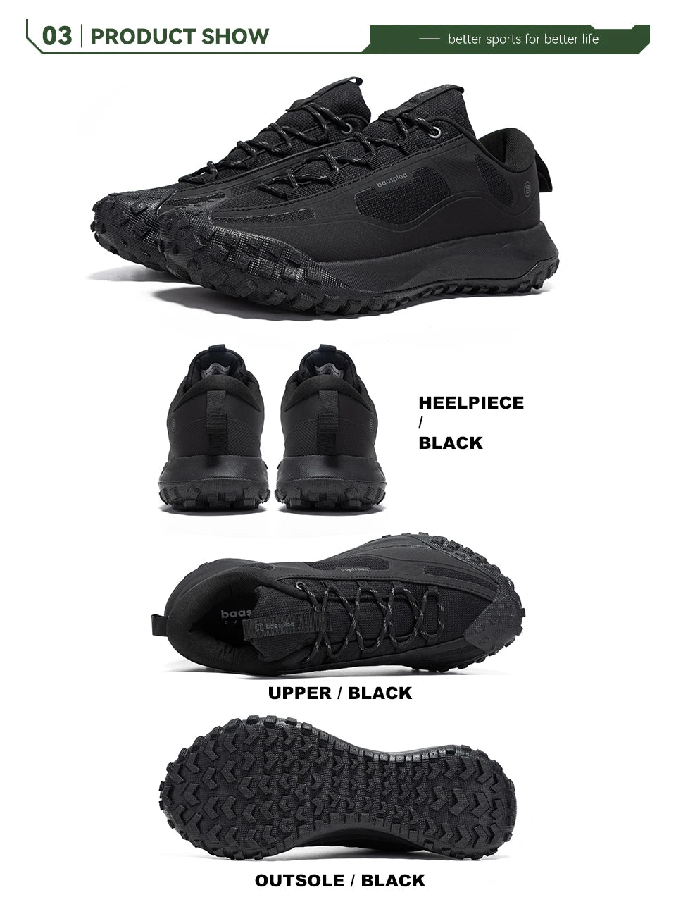 Baasploa Wanderschuhe Herren Outdoor Wasserdicht Camping Beständig Rutschfeste Turnschuhe Männlich Lässig Leichte Schnür-Wanderschuhe.