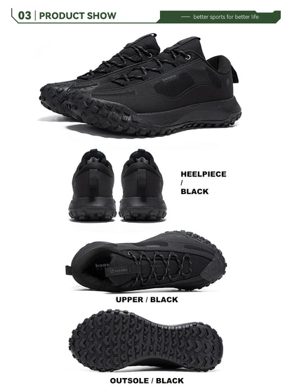 Baasploa Wanderschuhe Herren Outdoor Wasserdicht Camping Beständig Rutschfeste Turnschuhe Männlich Lässig Leichte Schnür-Wanderschuhe.