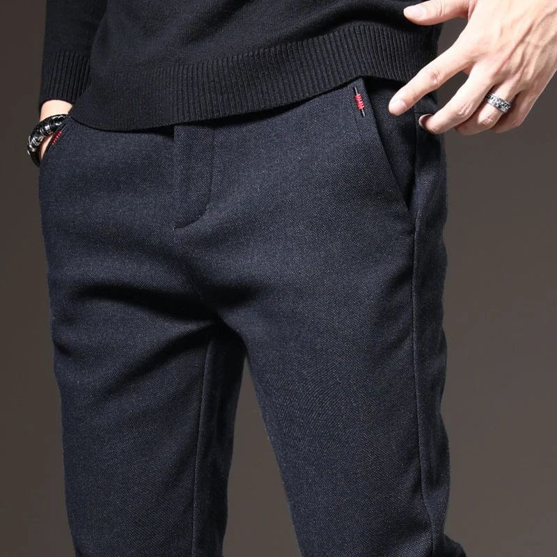 Men's Straight Leg Long Daily Pants Casual Straight Slim Fit Narrow Leg Trousers Stylish Male Suit Work Fashion Blue Gray Pants.
