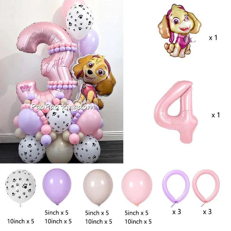 PAW Patrol Folienballons Digitale rosa Zahlenballons PAW Patrol Geburtstag Babyparty Party Dekoration Geschenk Chase Skye.