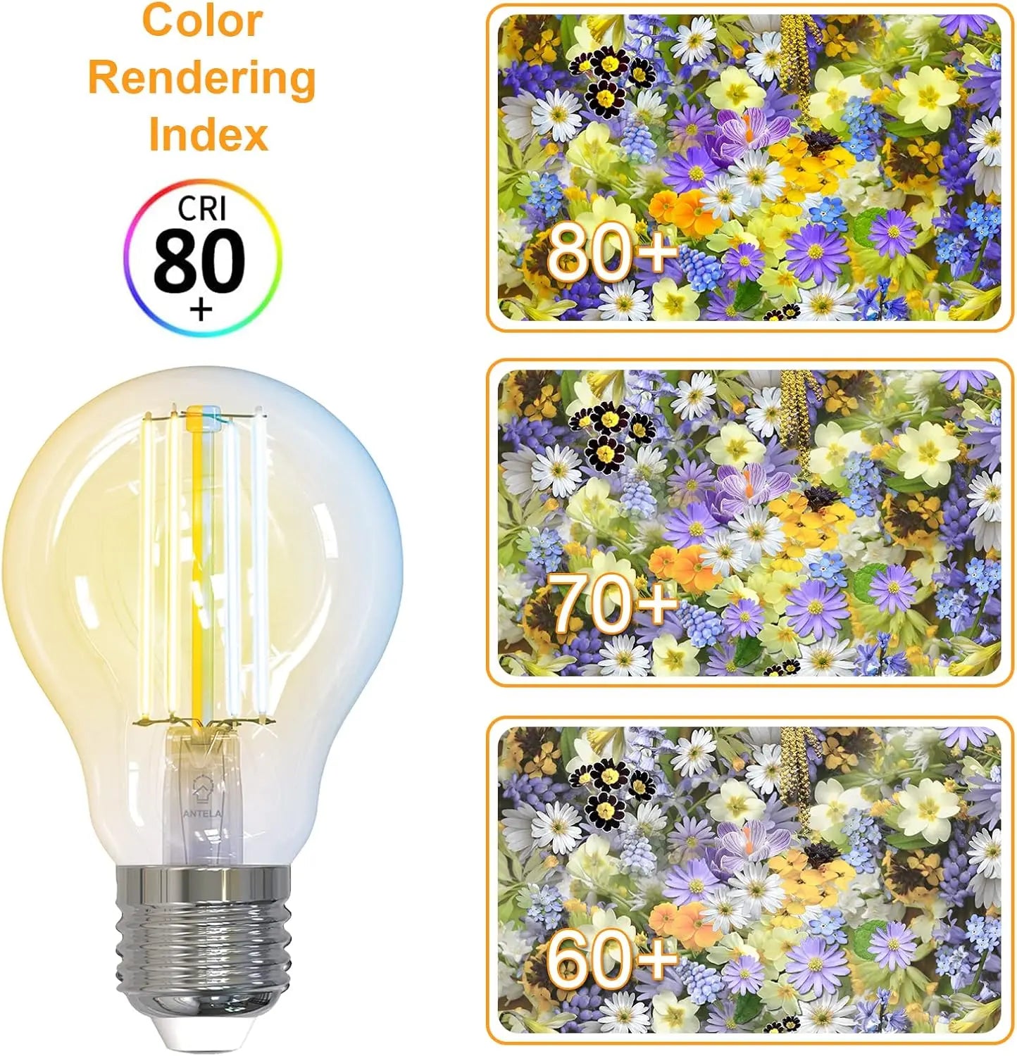 Alexa Wifi Smart Filament Glühbirnen, kompatibel mit Alexa/Google Home, Sprachsteuerung, APP-Steuerung.