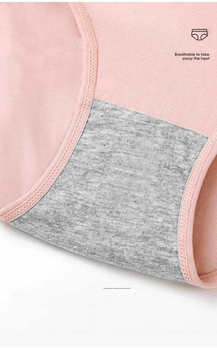4 Pcs Women's Menstrual Period Panties High Waist Cotton Leak-Proof Underwear Absorbent Postpartum Post Surgery Period Underwear.