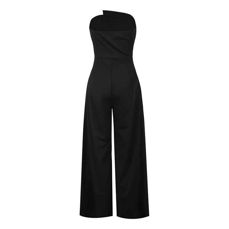 Summer Black Sexy Women's Jumpsuits Streetwear Fashion Sequins Casual Slim Jumpsuits Sexy Female Sleeveless Backless Jumpsuits.