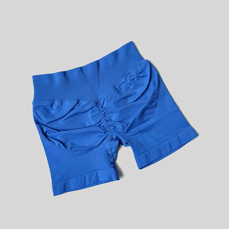 2025 Seamless Yoga Shorts Women Fitness Sports Biker 4.5" Low Ribbed Band Gym Shorts Workout Scrunch Butt Impact Leggings.