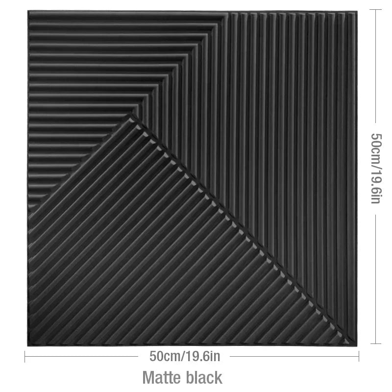 12 piece/3m² /50cm Decorative Textured PVC 3D Wall Panel 3D wall sticker Interior Wall Decor Living Room Bedroom in White/Black