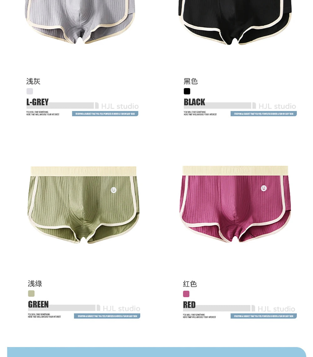 3 Teile/paket 100% Baumwolle Solide Gestreiften männer Boxer Sexy Atmungsaktive Mesh U Gabelung Unterwäsche Hohe Elastische Erweitern Bund Unterhose