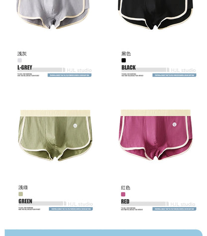 3 Teile/paket 100% Baumwolle Solide Gestreiften männer Boxer Sexy Atmungsaktive Mesh U Gabelung Unterwäsche Hohe Elastische Erweitern Bund Unterhose