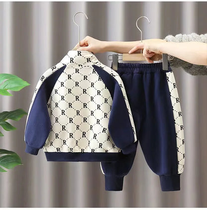 2-10Years Baby Boys Clothing Sets Spring Autumn Cotton Fashion Children Patchwork Jacket + Pants 2pcs Suit Kids Tracksuit.