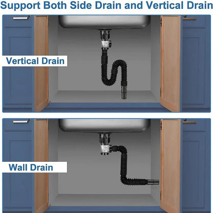 Flip Top Kitchen Sink Drain Pipe Flexible Stretchable Deodorant Strainer Pipeline Bathroom Washbasin Anti Blockage Accessories