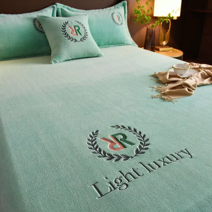 Winter Plush Elastic Fitted Sheet Couple Double Bedspread on The Bed Linen Mattress Pad Cover 90 150 180x200 Warm Deep Pocket