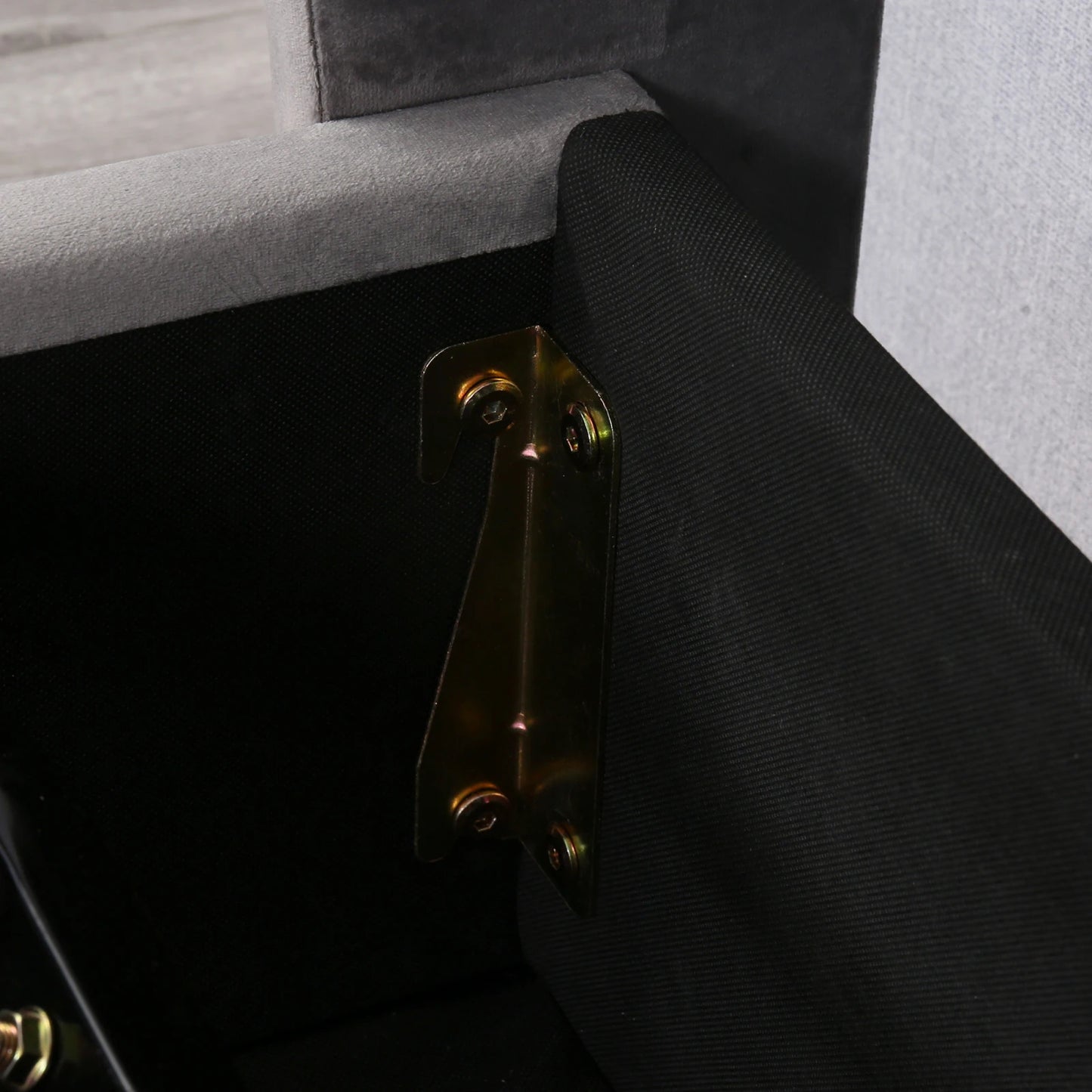 Fangange gepolstertes ohrenförmiges Bett, komplettes/Queensize-/King-/Doppelbett, hydraulisches Funktionsbett mit Lattenrost und Stauraum, Samt