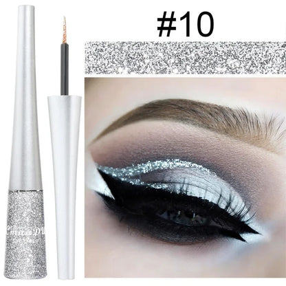 Glitter Liquid Eyeliner Pen Pearlescent Sequins Diamond Bright Shining Eyeliner Waterproof Lasting Eyeshadow Women Cosmetics 1pc.
