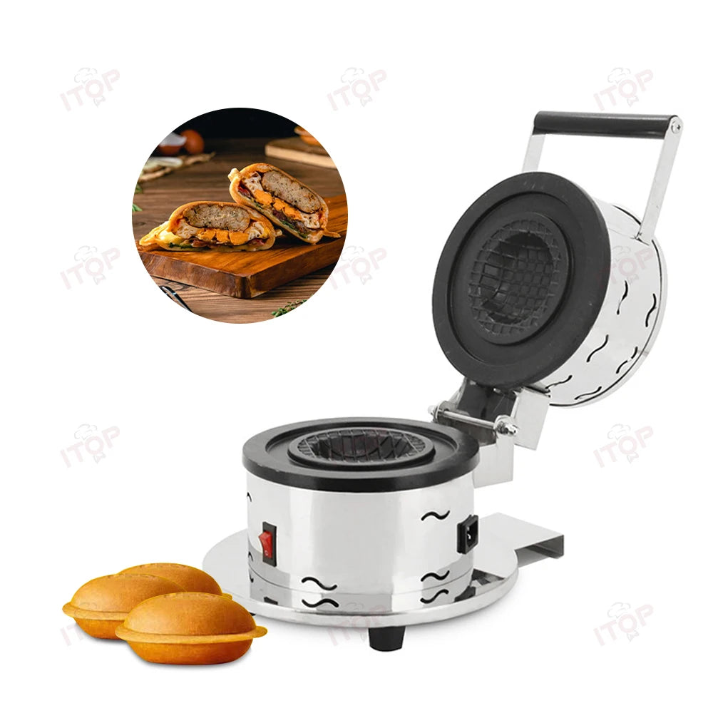 Commercial Burger Ice Cream Bread Maker 10CM Dia. Gelato Press Heating Machine Gelato Panini Press Ice Cream Sandwich Machine.