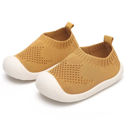 Baby Boys Casual Shoes Toddlers Girls Sneakers Stretch Fabric Kids Shoes Slip-on Soft Anti-skid Children Breathable Baby Flats.
