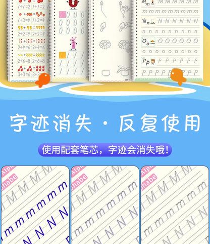 Reusable Magic Copybook Drawing Toys for Children Montessori Pen Control Training Writing Sticker Learning Educational Toy Kids.