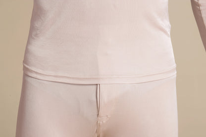 Lange Unterwäsche aus Seide für Herren, lange Unterhosen aus Maulbeerseide, Ober- und Unterteil, Thermounterwäsche-Set/Grundlagen