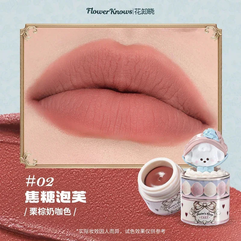 Flower Knows Butterfly Cloud Collar Collection Cosmetics Water Non Stick Cup Lipstick Lght Film-forming Solid Lip Gloss Makeup