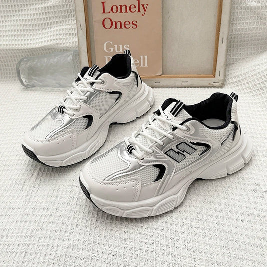 New Spring Autumn Women's Jogging Sneakers Fashion Casual White Breathable Tennis Low Top Vulcanized Shoes Outdoor Trainers.