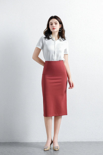 Women's Professional High Waist Long Pencil Skirt, Slim Fit Black Hip-hugging Skirt for Office Commute