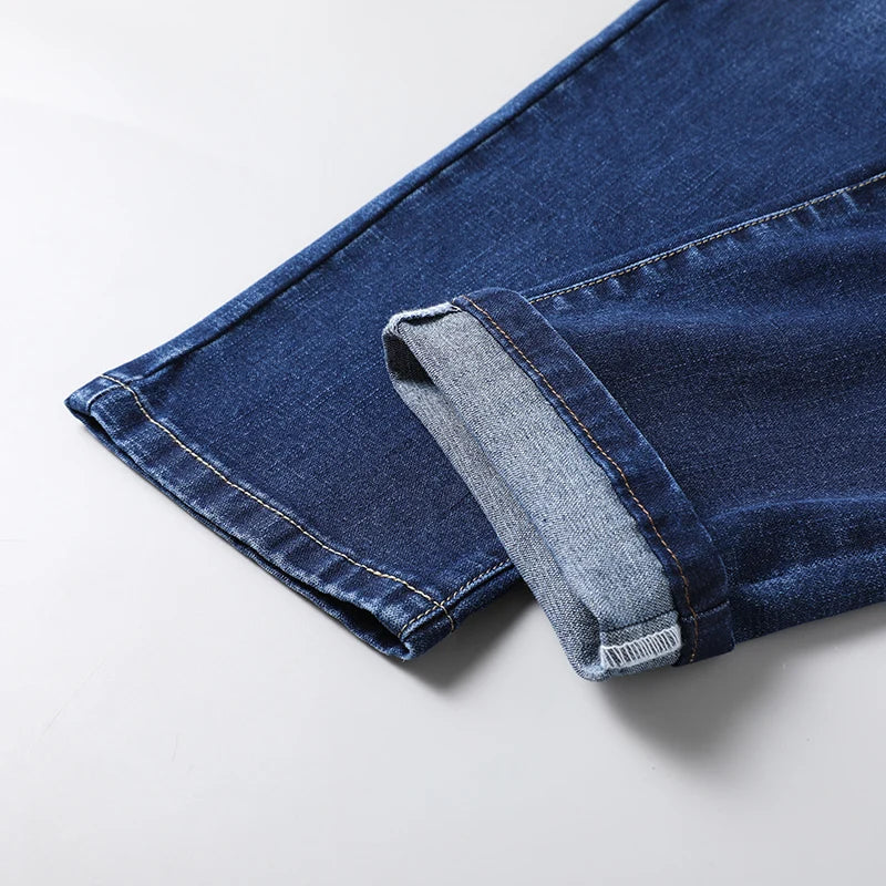 Baumwolle Herren Jeans Denim Hosen Marke Klassische Kleidung Overalls Gerade Hosen für Männer Schwarz Oversize Große Größe 35 40 42 44 46.