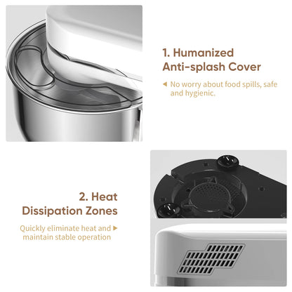 5L Kitchen Stand Mixer, 1200W 11-Speeds DC Motor, Digital OLED Screen, Electric Food Mixer with Dough Hook, Whisk.