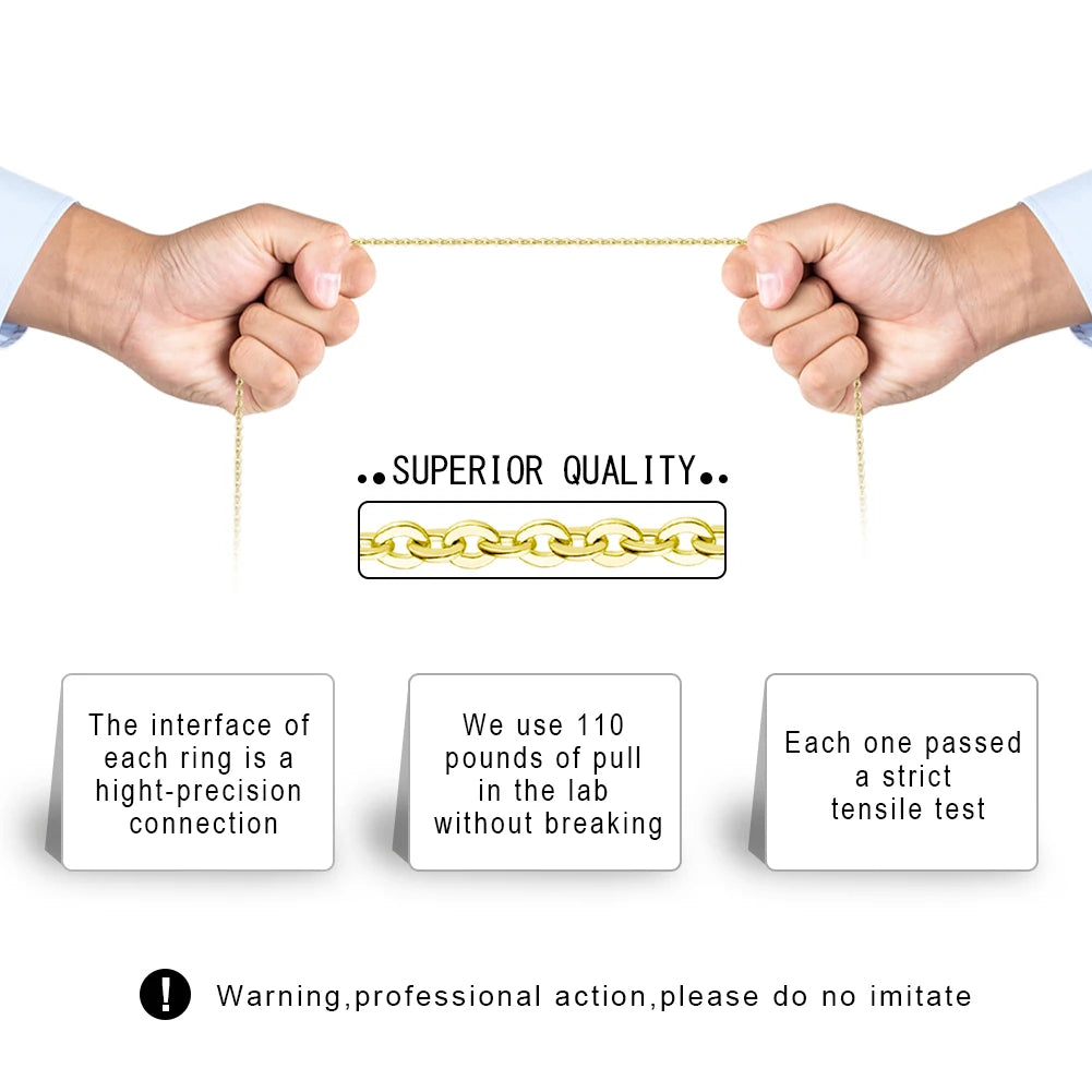 KISS MANDY Genuine 925 Sterling Silver Bead Chain Necklace for Women Fashion Cable Neck Chain 18K Gold Handmade Jewelry SC06.