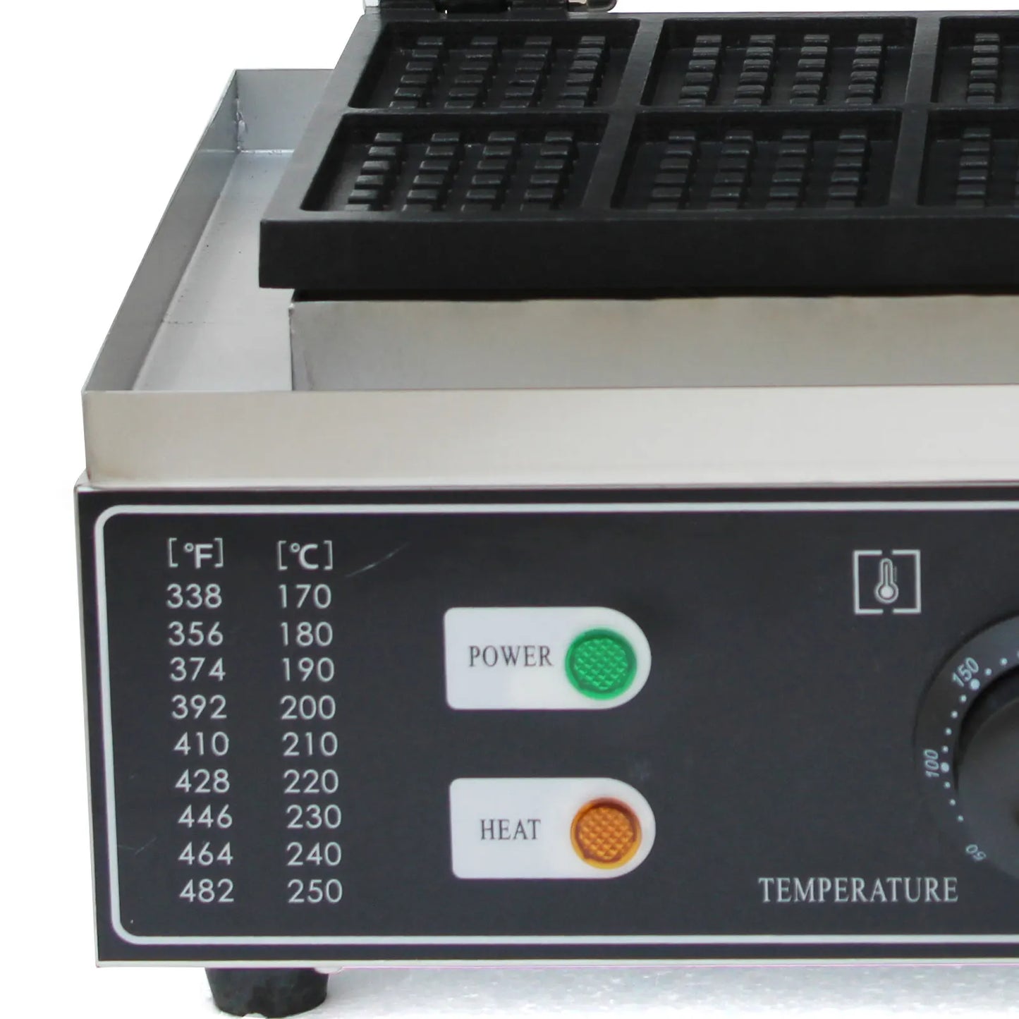 Sweetmile Stainless steel waffle iron Waffle maker 10 grid non-stick pan Commercial Waffle Maker Machine 1500W 50~300℃.