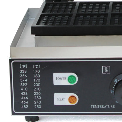 Sweetmile Stainless steel waffle iron Waffle maker 10 grid non-stick pan Commercial Waffle Maker Machine 1500W 50~300℃.