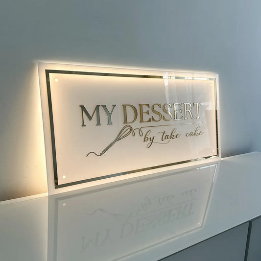 Custom Business Logo LED Sign Backlit Acrylic 3D Rectangle Wall Decor for Beauty Salon Office Company Logo Lighting Signage.