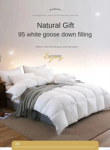 Down duvet 95 white goose down five-star hotel warm double single duvet core goose down duvet.