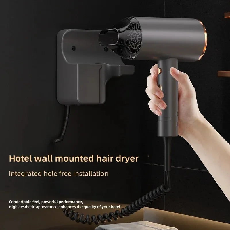 220V wall mounted Hotel Hair Dryer for Bathroom,Restroom Professional Blow Dryer,with Stand Rack,Specialised Motor for Hotel