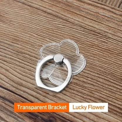 Transparent Cute Animal Round Phone Stand Foldable 360 Rotating Mobile Phone Ring Holder Smart Phone Accessories